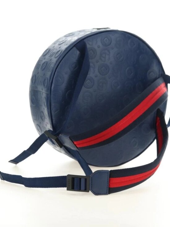 GUCCI Sherry Line Double G Backpack Leather Navy Silver Red 752358 Auth main image 6